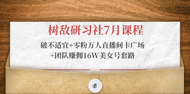 树敌研习社7月课程：破不适宜+零粉万人直播间卡广场+团队赚佣16W美女号套路-润泽资源库