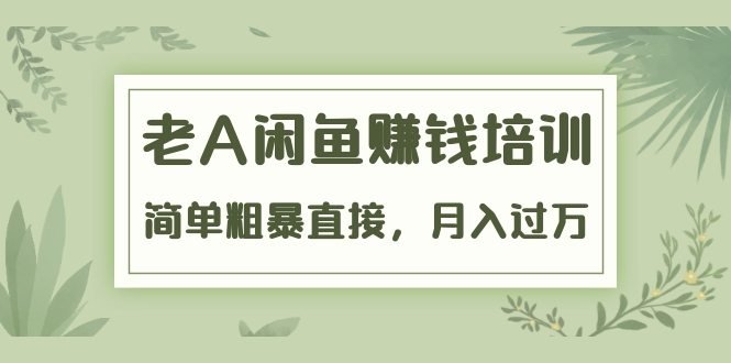 《老A闲鱼赚钱培训》简单粗暴直接，月入过万真正的闲鱼战术实课（51节课）-润泽资源库