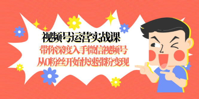 视频号运营实战课，带你深度入手微信视频号1.0，从0粉丝开始快速涨粉变现-润泽资源库