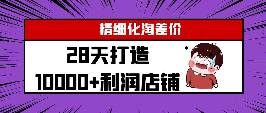 Yl精细化淘差价28天打造10000+利润店铺，精细化选品项目（附软件）-润泽资源库