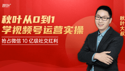 秋叶从0到1学视频号运营实操，抢占微信10亿级红利市场【完结-高清无水印】-润泽资源库