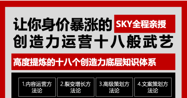 让你的身价暴涨的创造力运营十八般武艺 高度提炼的18个创造力底层知识体系-润泽资源库
