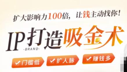 IP打造吸金术：0基础0资源，也能扩大影响力100倍，让钱主动找你！-润泽资源库