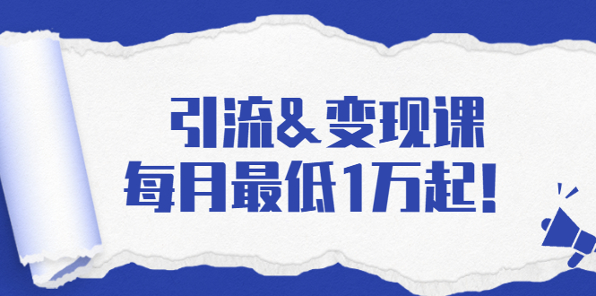 引流&变现课：分享一整套流量方法以及各个渠道收入，每月最低1万起！-润泽资源库