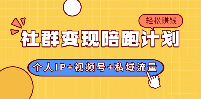 社群变现陪跑计划：建立“个人IP+视频号+私域流量”的社群商业模式轻松赚钱-润泽资源库
