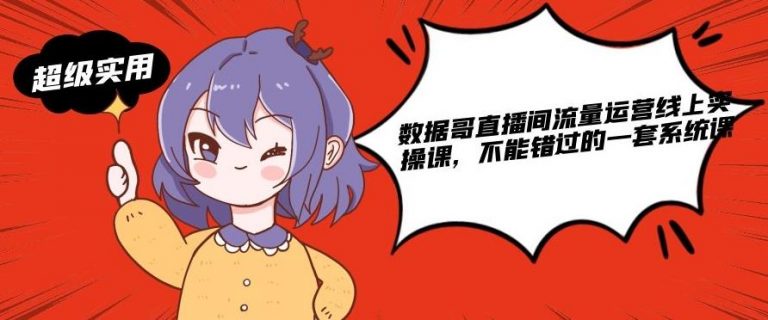 数据哥直播间流量运营线上实操课，不能错过的一套系统课-润泽资源库
