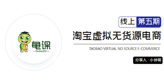 龟课·淘宝虚拟无货源电商5期，全程直播 现场实操，一步步教你轻松实现躺赚-润泽资源库