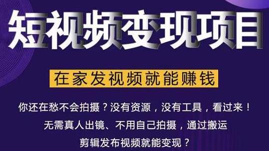 在家也能操作的短视频赚钱项目，无需真人，不用拍摄，纯搬运月入2到5万-润泽资源库