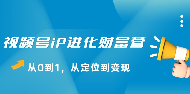 视频号iP进化财富营，从0到1，从定位到变现赚钱（价值1577元）-润泽资源库