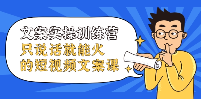 文案实操训练营，只说话就能火的短视频文案课-润泽资源库