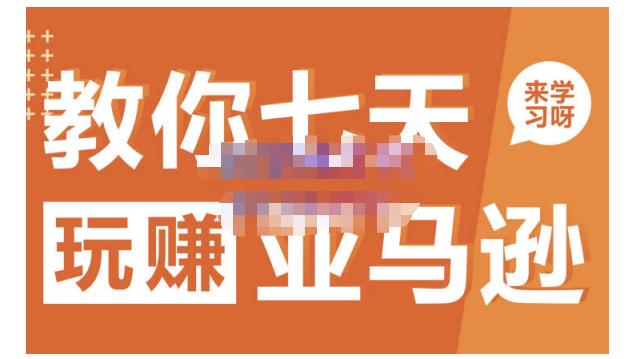 晟尧跨境·教你七天玩赚亚马逊，教你轻松玩赚亚马逊，适合小白学习-润泽资源库