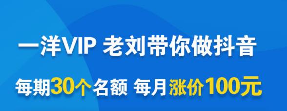 一洋电商抖音VIP，每月集训课+实时答疑+资源共享+联盟合作价值580元-润泽资源库