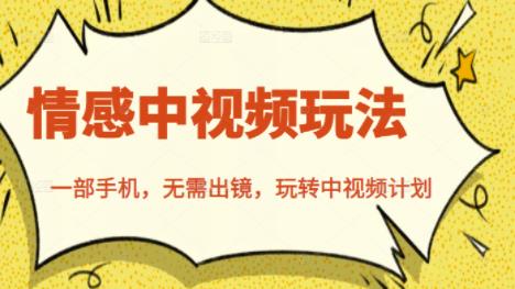 北北情感中视频玩法，一部手机，无需出镜，玩转中视频计划-润泽资源库