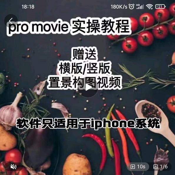 漆十二美食摄影，25​节promovie实操高手课节-润泽资源库