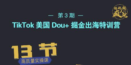 TikTok美国Dou+掘金出海特训营，美国dou+成功投放95%-润泽资源库