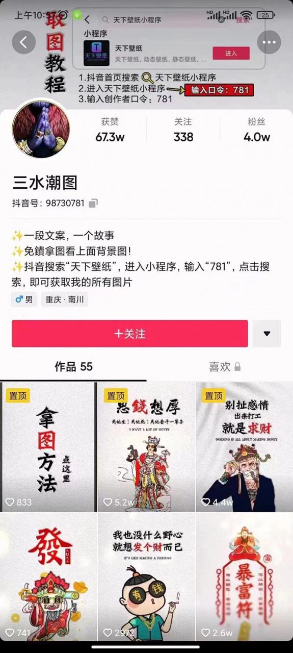 国潮壁纸变现项目，新手可操作日赚200+【素材+软件+教程】-润泽资源库
