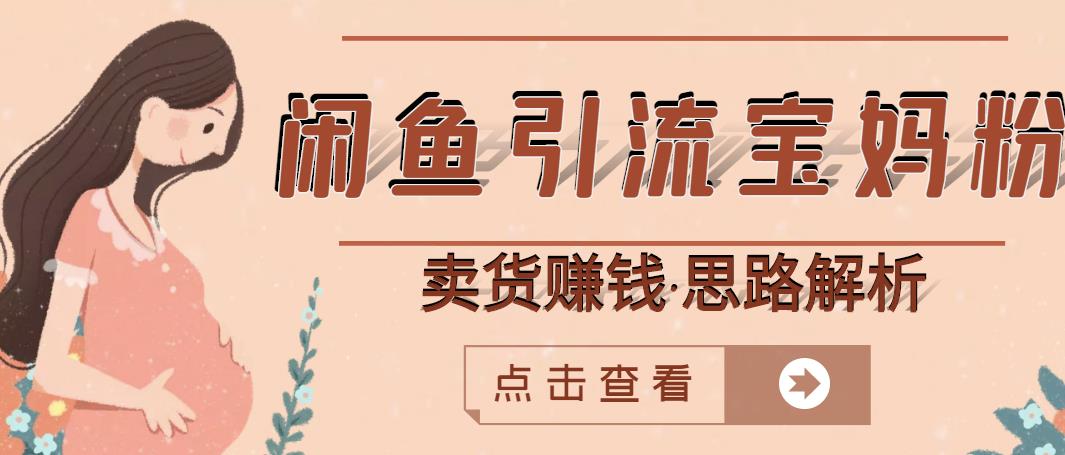 闲鱼引流宝妈粉+卖货赚钱一个月收益30000+（实操视频教程）-润泽资源库