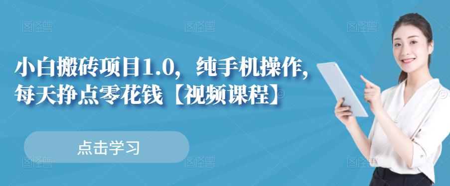 小白搬砖项目1.0，纯手机操作，每天兼职挣点零花钱-润泽资源库
