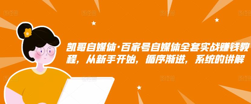 凯哥自媒体·百家号自媒体全套实战赚钱教程，从新手开始，循序渐进，系统的讲解-润泽资源库