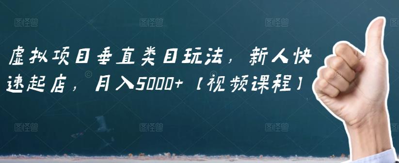 虚拟项目垂直类目玩法，新人快速起店，月入5000+【视频课程】-润泽资源库