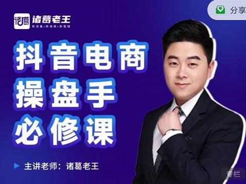 诸葛老王-抖音电商操盘手必修课：顶层设计，​起号破局，爆款运营，数据分析-润泽资源库
