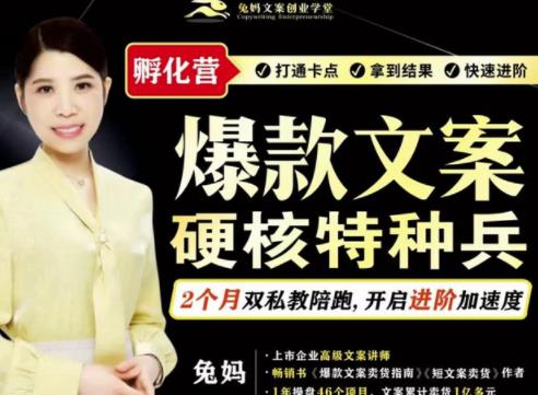 兔妈·爆款文案硬核特种兵孵化营，实现了每个月2000-30000+的副业增收-润泽资源库