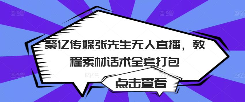 聚亿传媒张先生无人直播，教程素材话术全套打包-润泽资源库