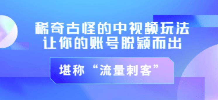 不讲李·稀奇古怪的冷门中视频冷门玩法，让你的账号脱颖而出，成为流量刺客！（图文+视频）-润泽资源库