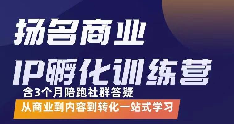 杨名商业IP孵化训练营，从商业到内容到转化一站式学 价值5980元-润泽资源库