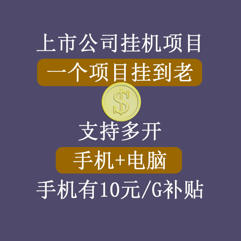 正规挂机项目，支持手机电脑一起挂，支持虚拟机多开，可以挂到老-润泽资源库