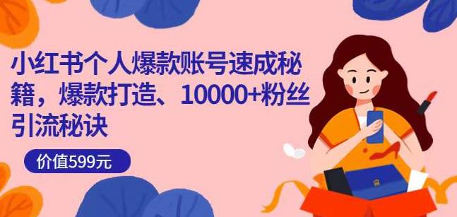小红书个人爆款账号速成秘籍，爆款打造、10000+粉丝引流秘诀-润泽资源库