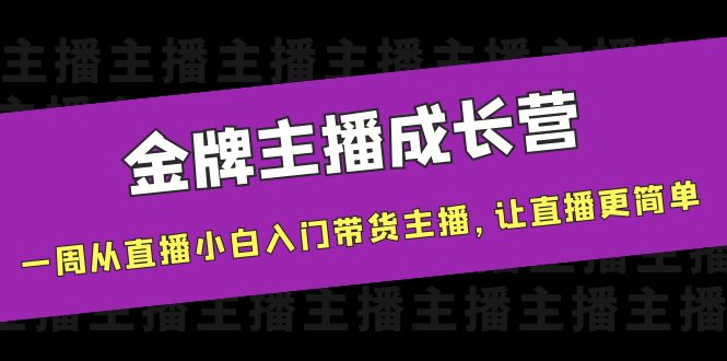 金牌主播成长营，一周从直播小白入门带货主播，让直播更简单-润泽资源库