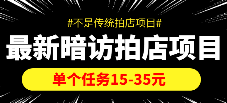 最新暗访拍店信息差项目，单个任务15-35元（不是传统拍店项目）-润泽资源库