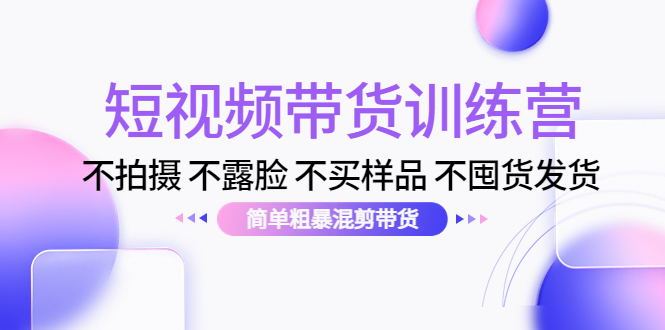 短视频带货训练营：不拍摄 不露脸 不买样品 不囤货发货 简单粗暴混剪带货（第三期）-润泽资源库