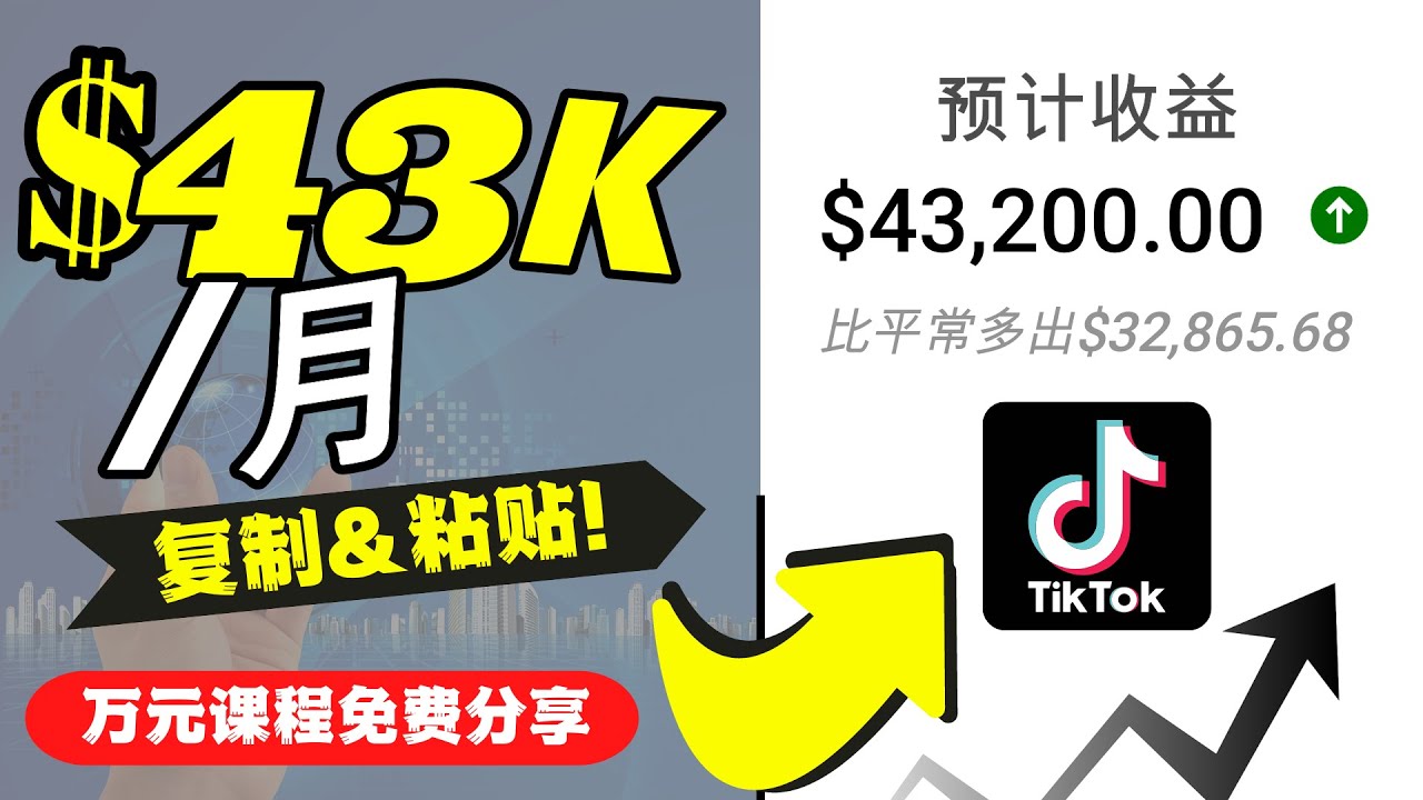 2022抖音国际版Tiktok赚钱项目：每天上传一个视频就轻松月入$43200-润泽资源库
