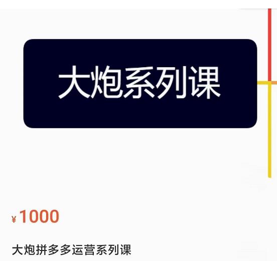 大炮拼多多运营系列课，各类​玩法合集，拼多多运营玩法实操-润泽资源库