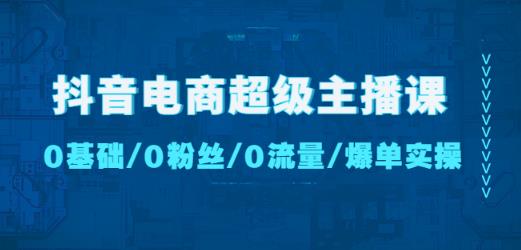 抖音电商超级主播课：0基础、0粉丝、0流量、爆单实操！-润泽资源库