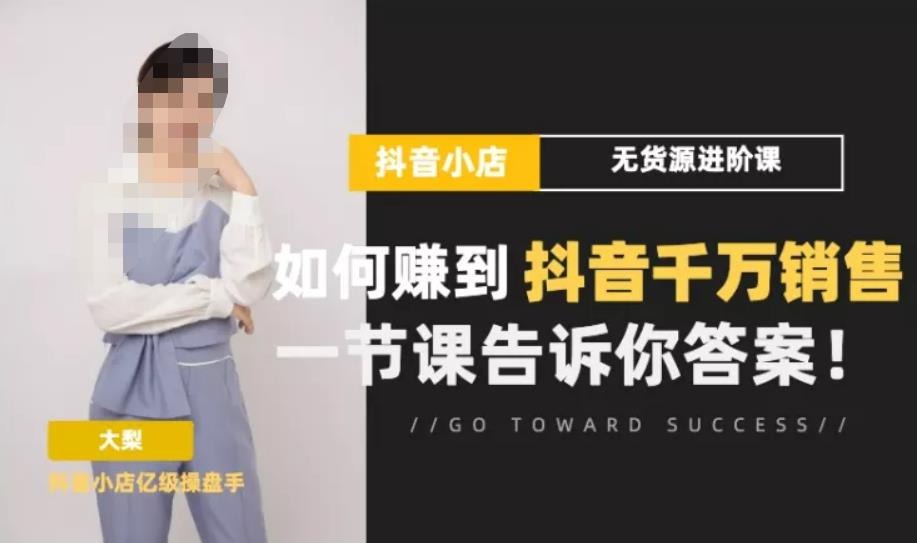 梨子会·抖店无货源进阶冲刺课，如何赚到抖音千万销售，这套课程会告诉你答案-润泽资源库
