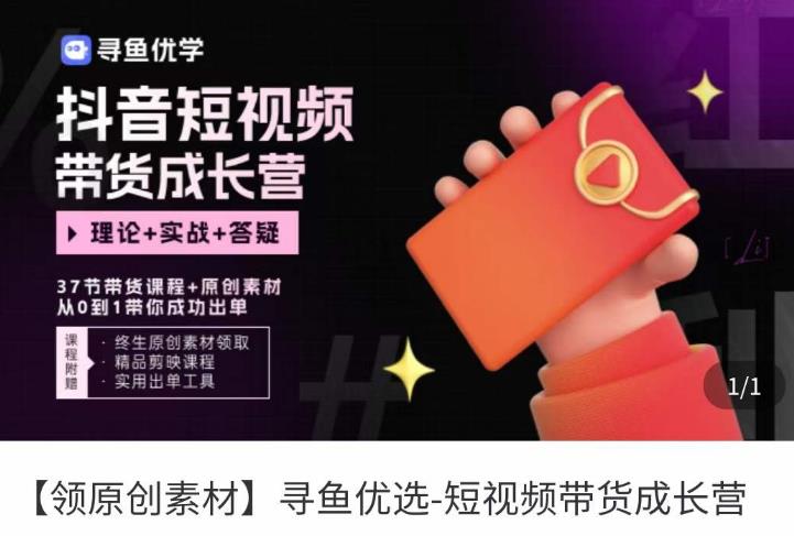 短视频带货成长营，​抖音短视频出单攻略，吃透账号运营的奥秘，轻松带货-润泽资源库