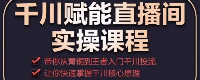 千川赋能直播间实操课程，带你从青铜到王者的入门千川投流，让你快速掌握千川核心原理-润泽资源库