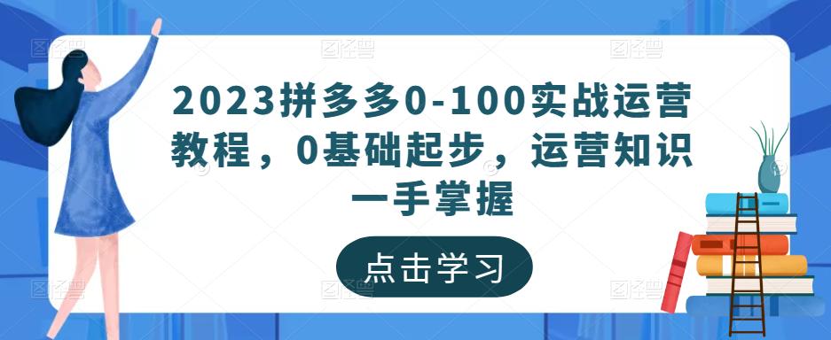 2023拼多多0-100实战运营教程，0基础起步，运营知识一手掌握-润泽资源库