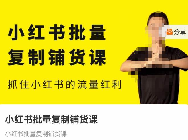 张宾·小红书批量复制铺货课，抓住小红书的流量红利 （更新2023年2月）-润泽资源库