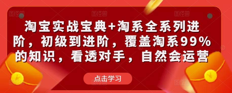 淘宝实战宝典+淘系全系列进阶，初级到进阶，覆盖淘系99%的知识，看透对手，自然会运营-润泽资源库