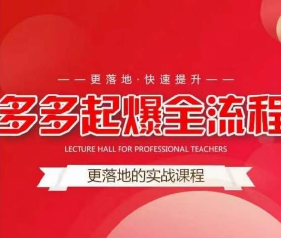 互力-多多新品打爆全流程，拼多多14天拉搜索自然流量，更落地·快速提升-润泽资源库