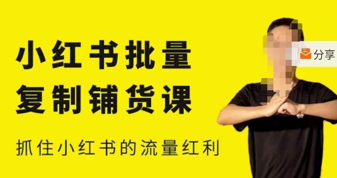 张宾·小红书批量复制铺货课，小红书0-1快速起号变现玩法，抓住小红书的流量红利（更新2023年3月）-润泽资源库