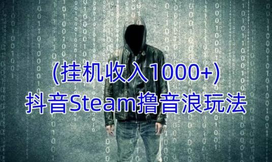 抖音Steam撸音浪玩法，挂机一天收入1000+不露脸 不说话 不封号 社恐人群福音-润泽资源库