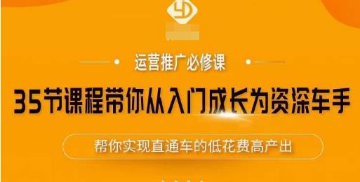 35节课程带你从入门成长为资深车手，让系统学习直通车成为可能，帮你实现直通车的低花费高产出-润泽资源库