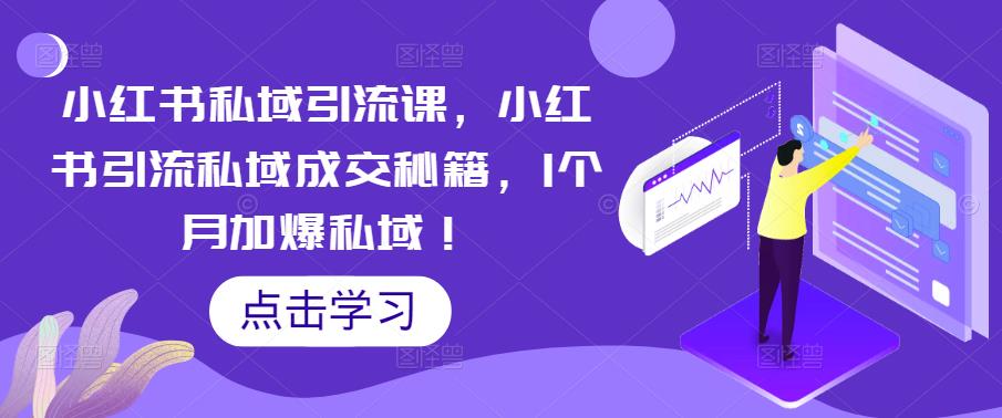 小红书私域引流课，小红书引流私域成交秘籍，1个月加爆私域！-润泽资源库