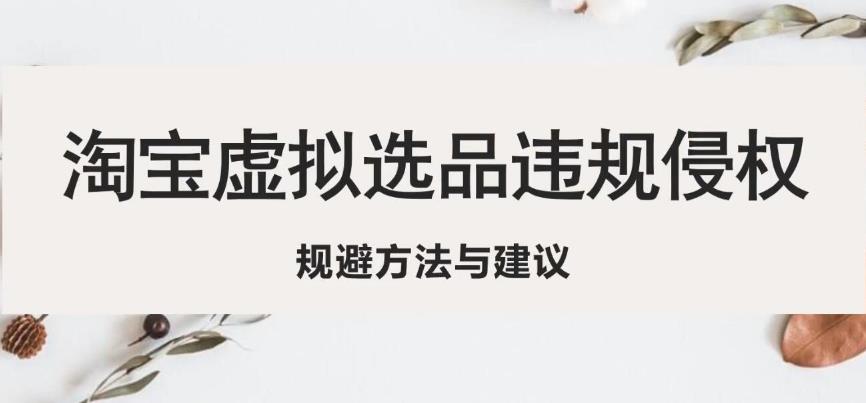 淘宝虚拟违规侵权规避方法与建议，6个部分详细讲解，做虚拟资源必看-润泽资源库
