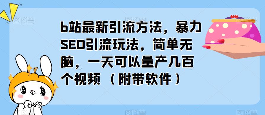 b站最新引流方法，暴力SEO引流玩法，简单无脑，一天可以量产几百个视频（附带软件）-润泽资源库